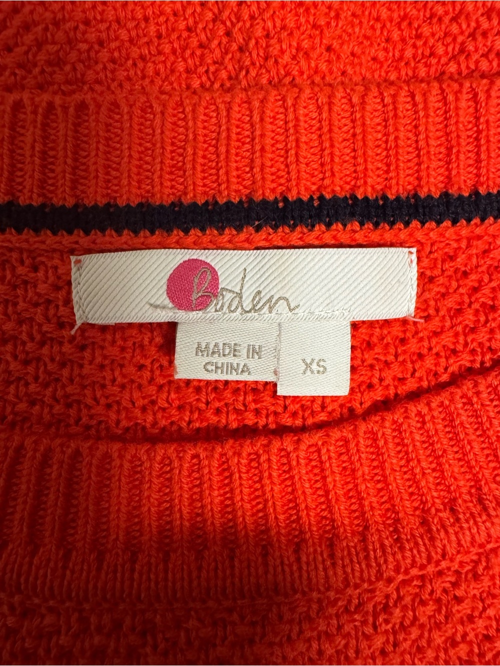 Boden Bright orange  Crewneck Sweater with Decorative Shoulder Buttons - Picture 2 of 9